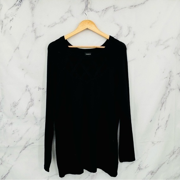 Torrid Pullover Cage Front Sweater - Black - Picture 3 of 6